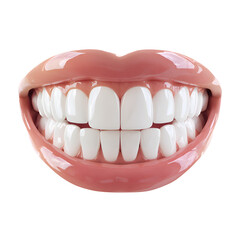 Obraz premium white teeth isolated on transparent white background 