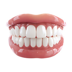 Obraz premium white teeth isolated on transparent white background 