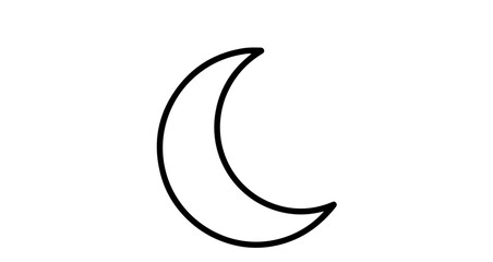 Fototapeta premium Crescent moon vector drawing simple moon illustration celestial outline astronomy night sky lunar phase 100 character