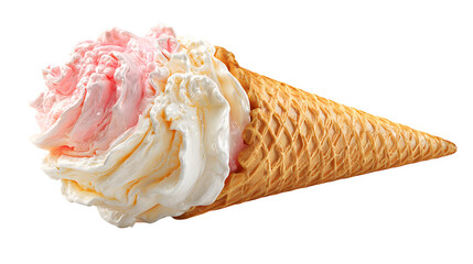ice cream cone isolated on white background, HD realistic