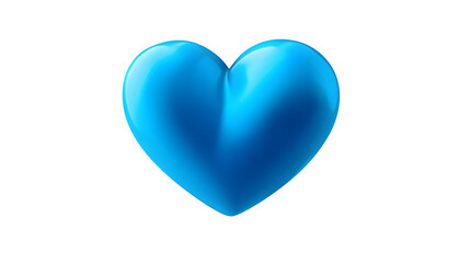illustration of blue heart isolated on white background, HD realistic