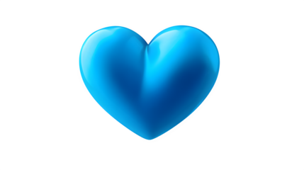 illustration of blue heart isolated on white background, HD realistic