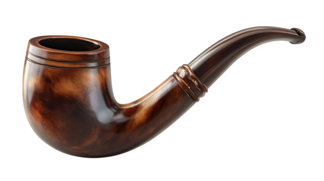 tobacco smoking pipe isolated on white background, HD realistic