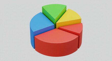Obraz premium A colorful 3d pie chart representing business data and market analysis