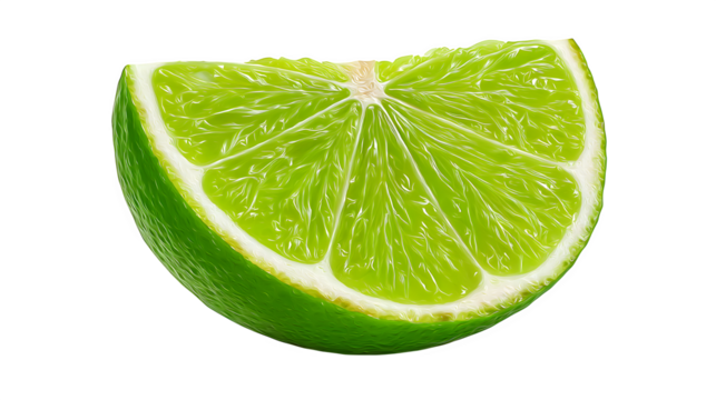 lime slice isolated on white background, HD realistic