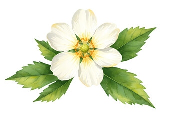 Elegant White Flower Botanical Illustration: Perfect for Wellness, Beauty, and Nature Designs