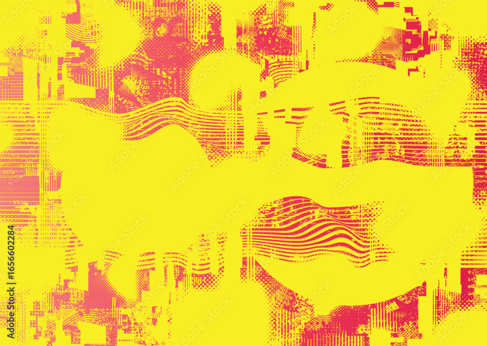Poster glitch distorted geometric shape . noise destroyed logo . trendy cyber punk poster . glitched frame 