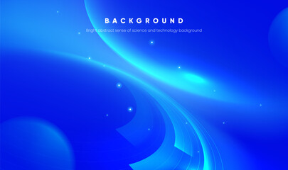 Horizontal version of the abstract science and technology feeling blue background illustration