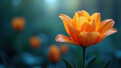 Close-up of an orange tulip in soft focus.