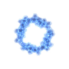 Abstract Glowing Blue Gear Wheel Network Connection