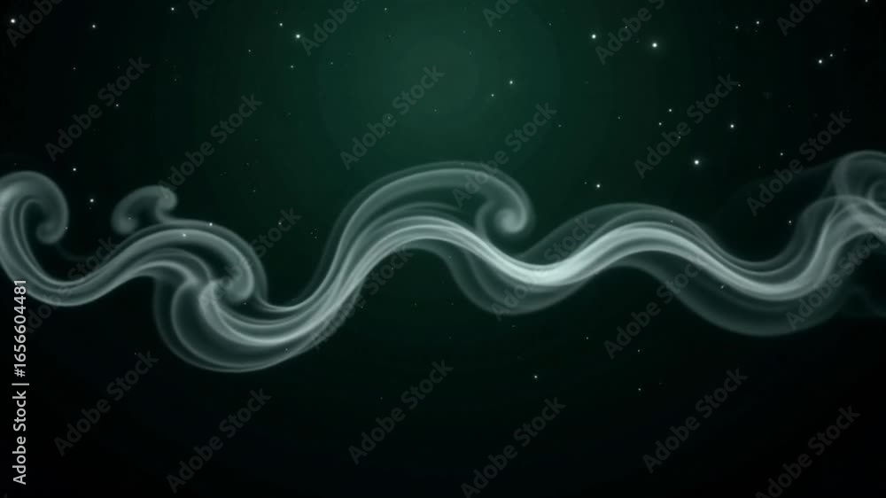 Poster smoke effect animation background with stars abstract motion graphics for video overlay 1080p