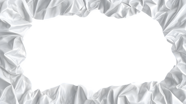 white scribble frame border isolated on white background, HD realistic