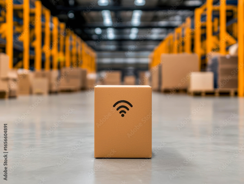 Poster food safety packaging risk. iot-enabled sensors detecting packaging vulnerabilities and transmitting
