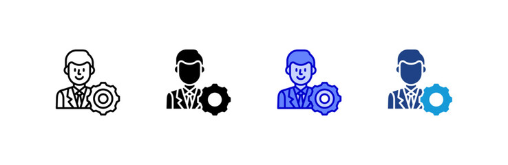 Manager icon set multiple style collection.