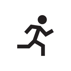 Flat Running Icon of Active Person in Motion