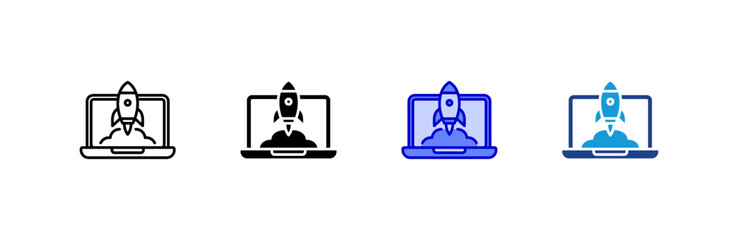 Launch icon set multiple style collection.