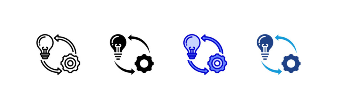 Implementation icon set multiple style collection.