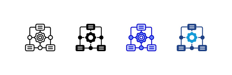 Workflow icon set multiple style collection.