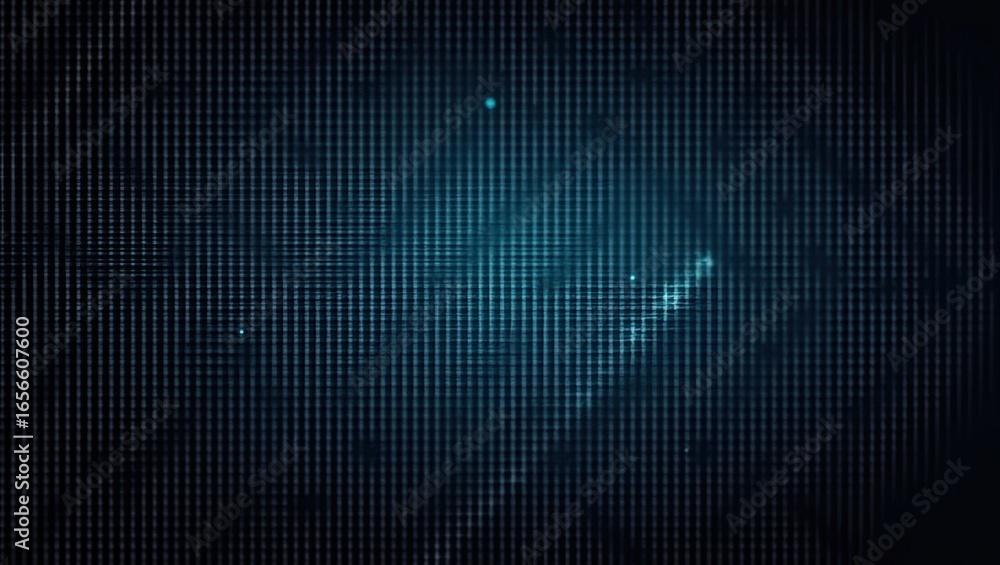 Poster abstract digital grid pattern with light effects.