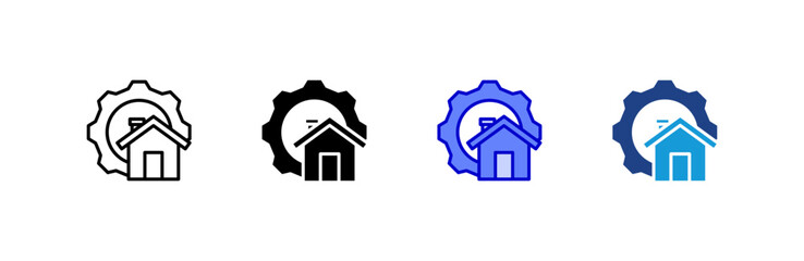 Development icon set multiple style collection.
