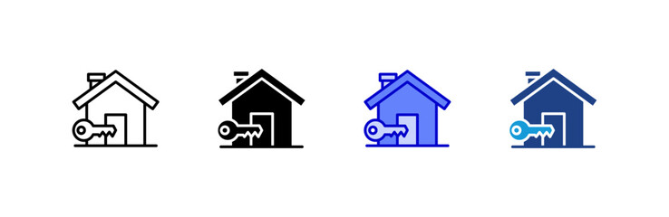 Rental icon set multiple style collection.