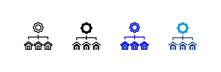 Management icon set multiple style collection.