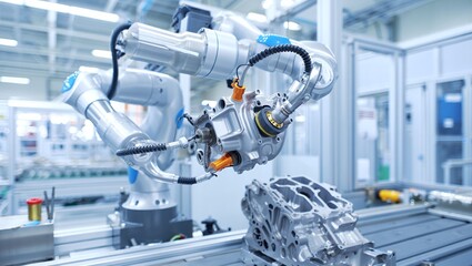 Automated Assembly Line Precision Robotics in Manufacturing Process Optimizing Production Efficiency and Industrial Automation Solutions for Modern Factories