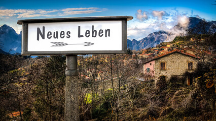 Obraz premium Signposts the direct way to New Life