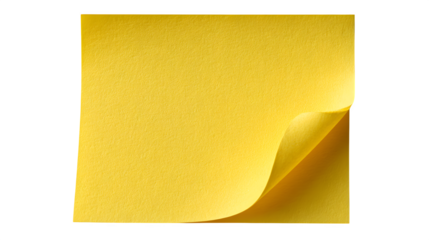 blank yellow sticky note isolated on white background, HD realistic