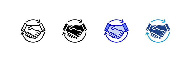 Agreement icon set multiple style collection.