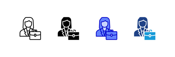 Employee icon set multiple style collection.