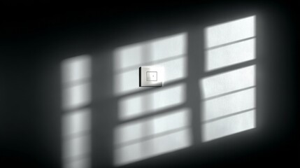 A monochromatic scene with dramatic shadows and stark contrasts, evoking themes of minimalism, simplicity,