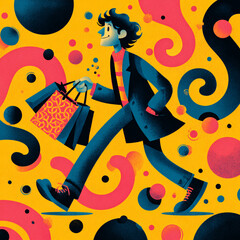 Playful Cartoon Style Black Friday Banner with Bright Colors