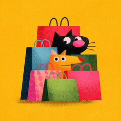 Playful Cartoon Style Black Friday Banner with Bright Colors