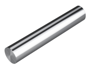 Horizontal Polished Chrome Rod with Shadow Underneath, Isolated PNG
