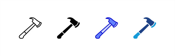 Axe icon set multiple style collection.