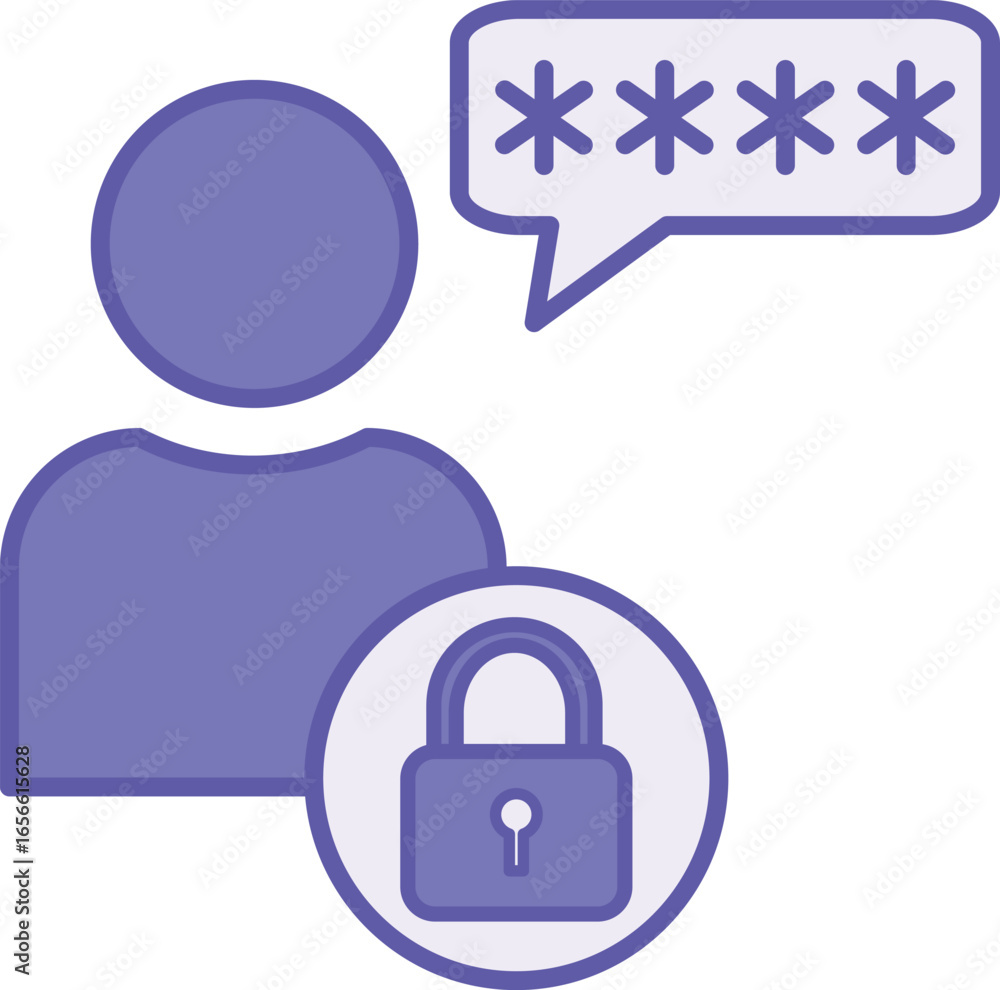 Poster colored user icon. vector illustration. person interacting with a computer system, software, or webs