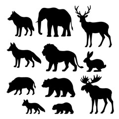 11. Wildlife Silhouette Iconic Animal Shapes Pack