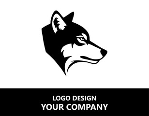 icon head of wolf vector silhouette logo design template illustration