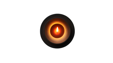 burning tealight candle top view isolated on white background, HD realistic
