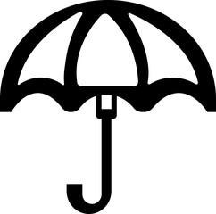 Umbrella icon. Parasol simple black vector icon. Rain, weather, meteorology sign. Icon with reflection on white background.security icon button, vector, symbol, illustration, editable stroke.