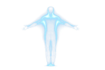 Glowing translucent aura surrounding a figure, with radiant and soft light, designed on a transparent background as a PNG. The ethereal effect conveys mysticism, elegance, and spiritual energy.