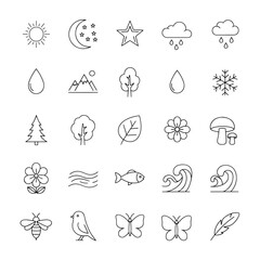 21. Ecology and Sustainability Line Icons Set – Green Energy, Recycling, Nature, Eco Symbols