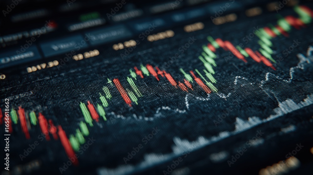 Poster informative stock chart displaying financial data trends and analysis in modern economics and busine