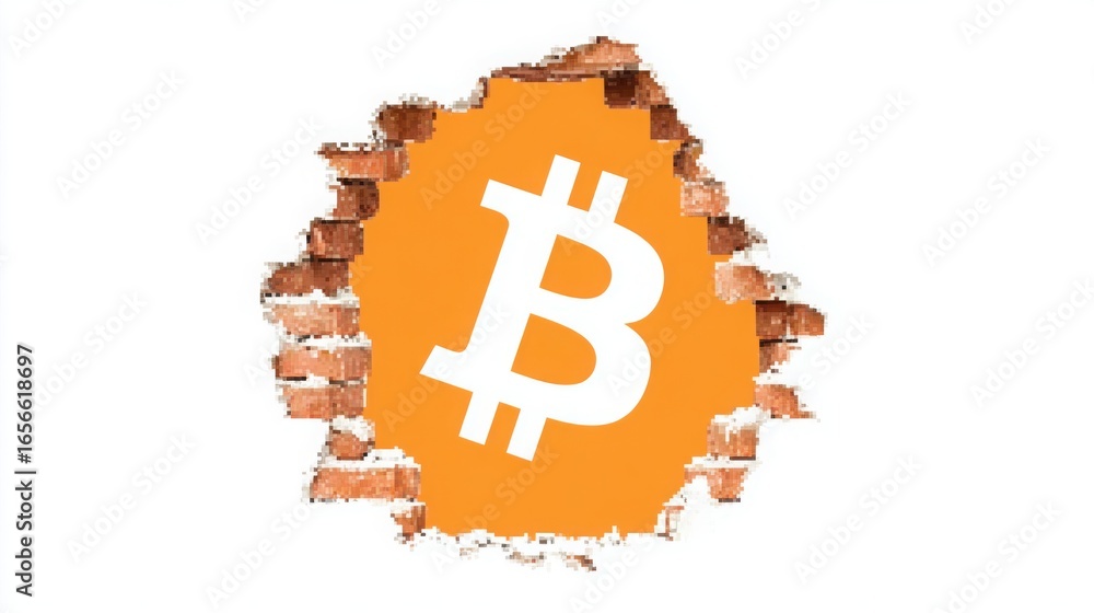 Poster distinctive bitcoin representing digital currency innovations and blockchain technology in a modern 