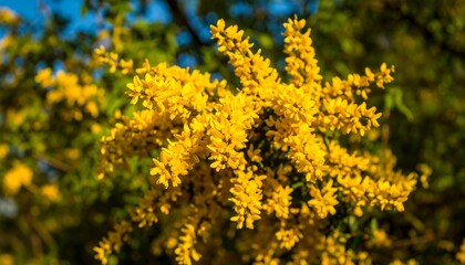 Fototapeta premium Bright yellow flowers in full bloom.