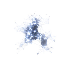 Naklejka premium Abstract Network Connection, Global Communication, Digital Technology, Data Visualization