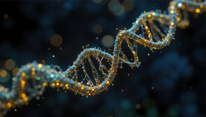 DNA helix on black background