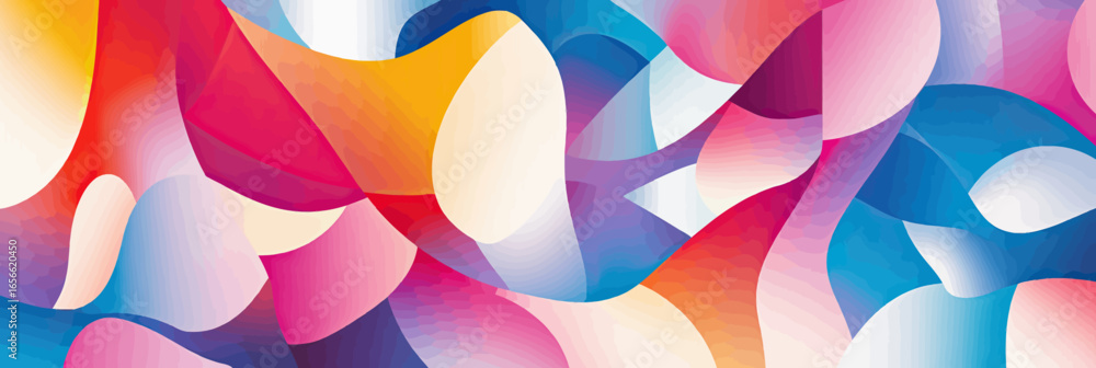 Poster abstract colorful fluid shapes background with smooth gradient waves in vibrant red blue orange and 