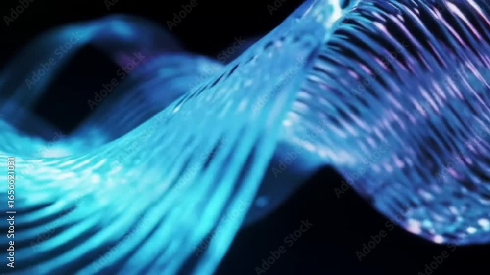 Poster cyan strands twist in fluid form